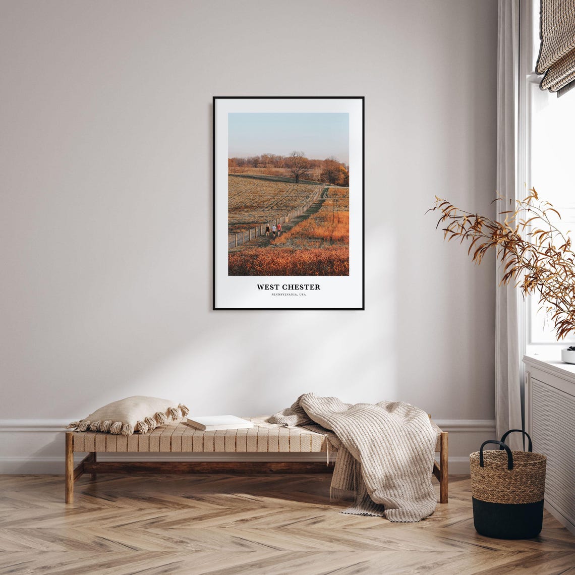 West Chester Pennsylvania Countryside Trail Golden Field Walk Poster - Image 3