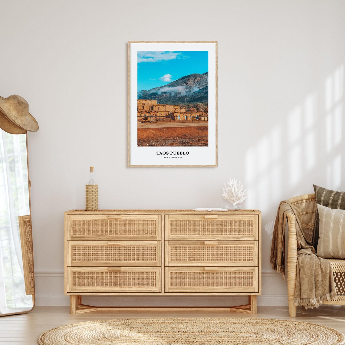 Taos Pueblo Travel Poster, New Mexico Wall Art - Image 2