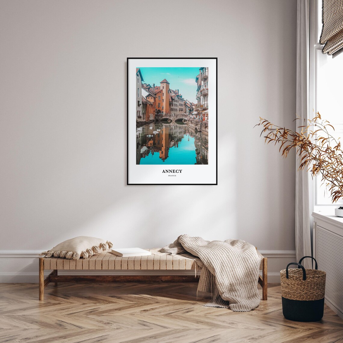 Annecy France Canal Stone Bridge Reflections Old Town Poster - Image 3