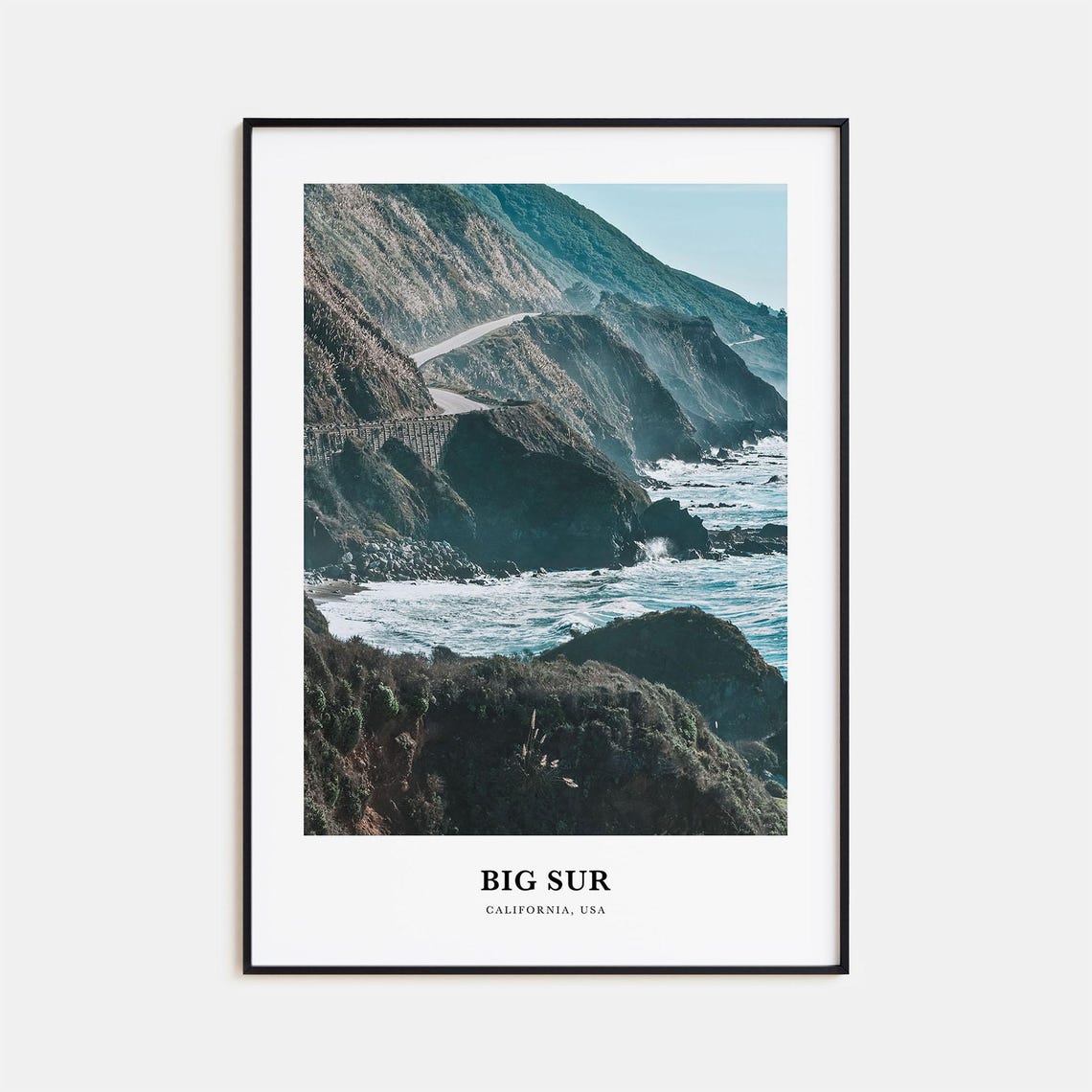Big Sur California Rugged Coastal Cliffs Photo Travel Poster