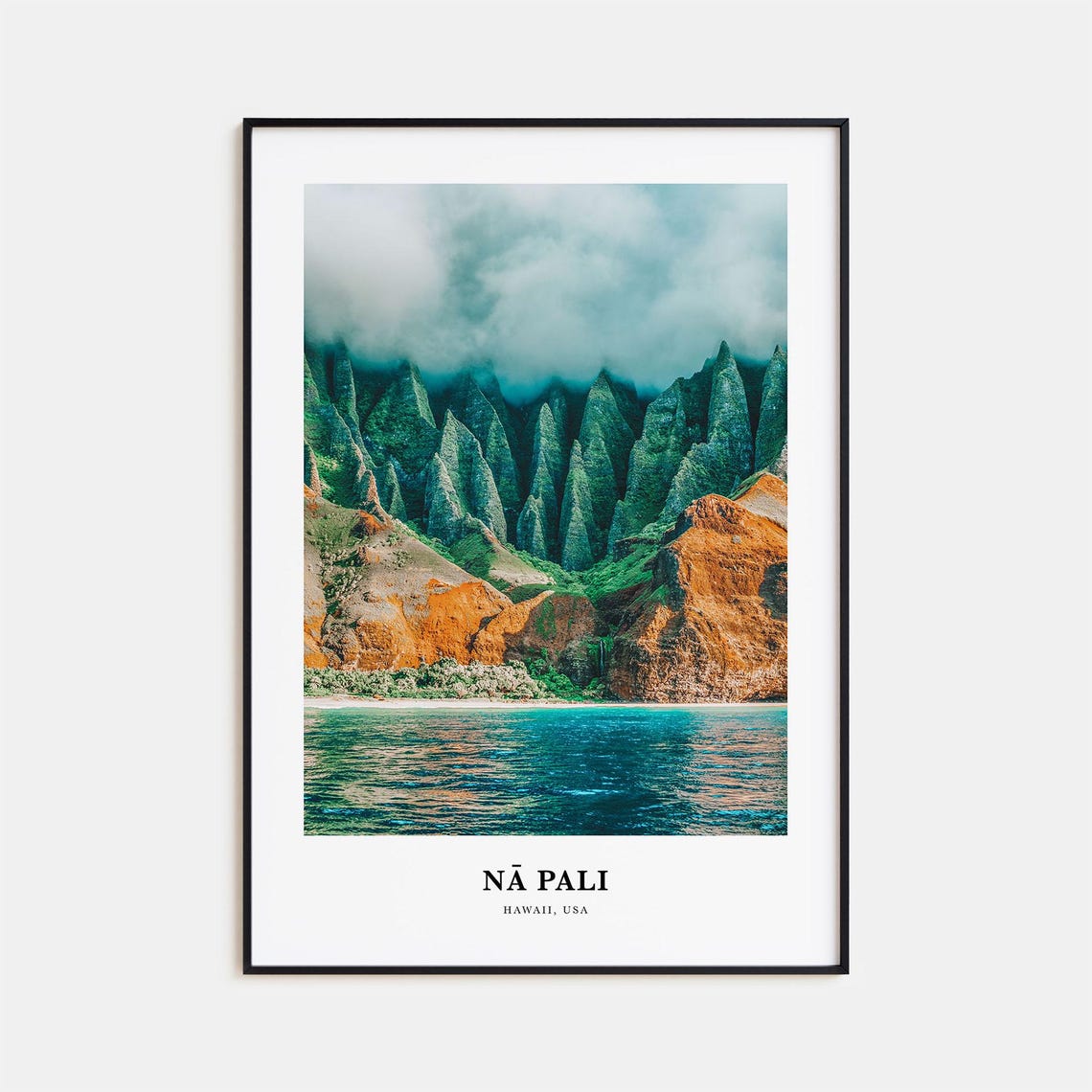 Na Pali Print No 1 Na Pali Photo Poster Na Pali Travel Wall Art Na Pali Map Print Na Pali Photography Na Pali Wall Dcor Hawaii Usa