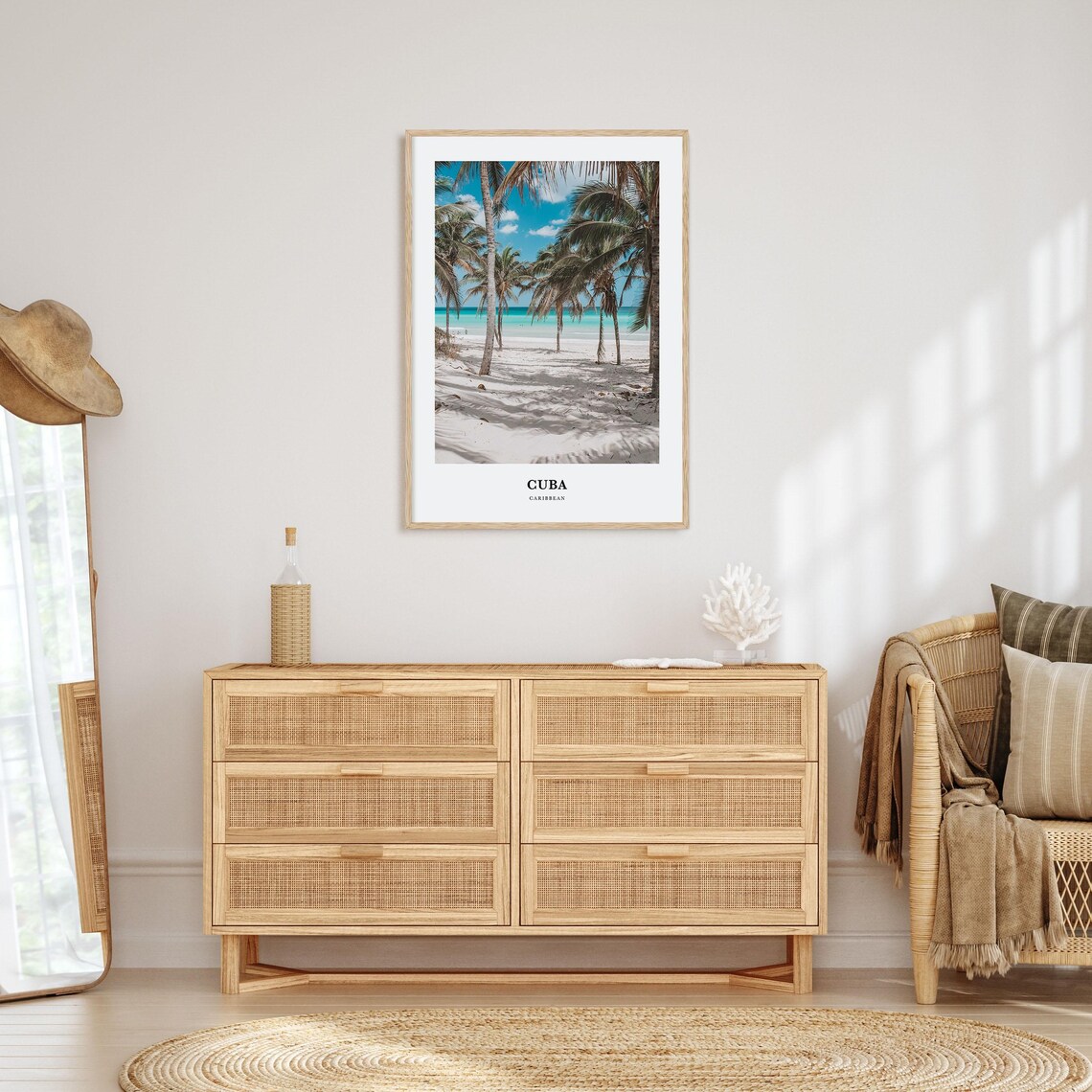 Cuba Caribbean Palm Beach Minimalist Tropical Island Travel Poster - Image 2