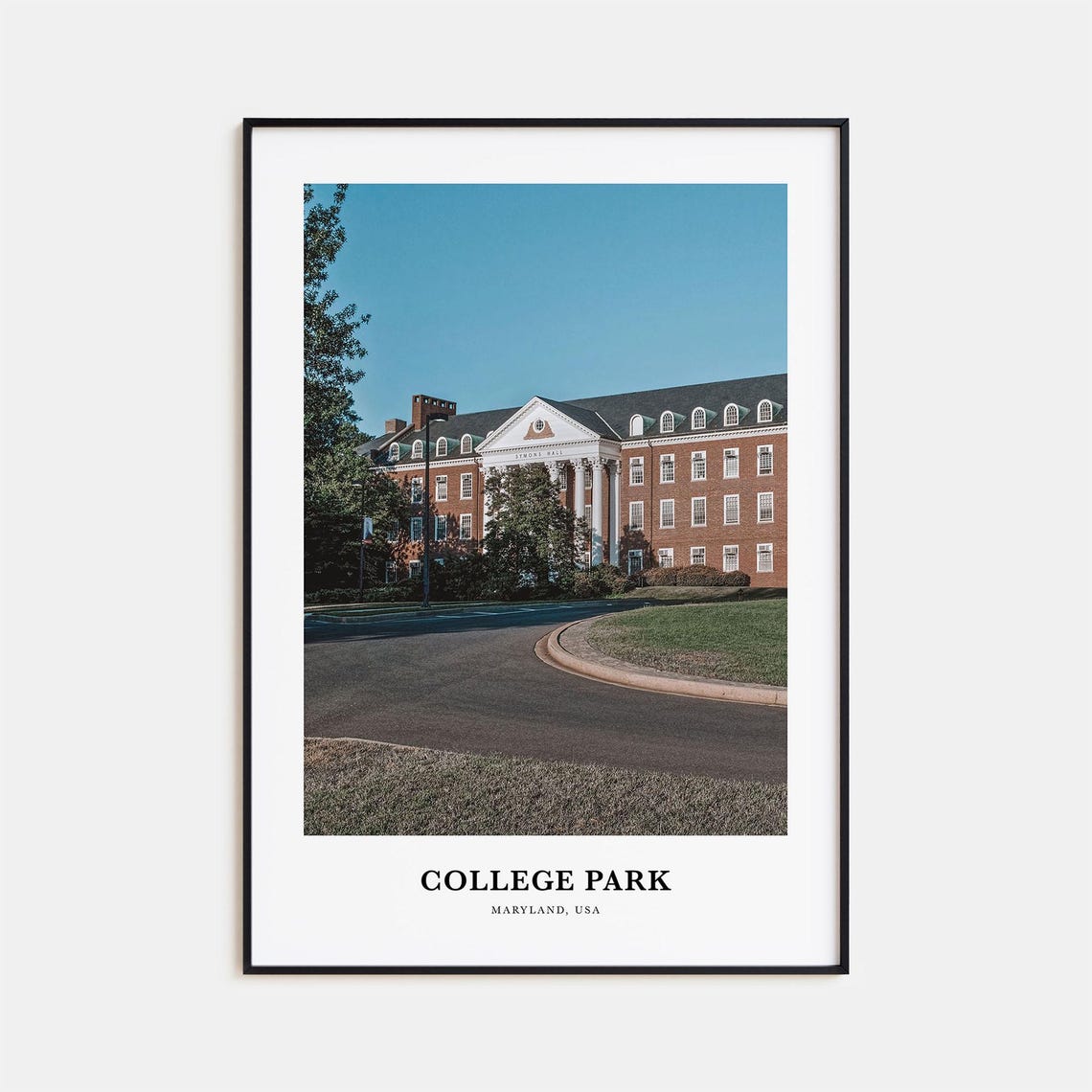 College Park Maryland Brick University Hall With White Columns Poster