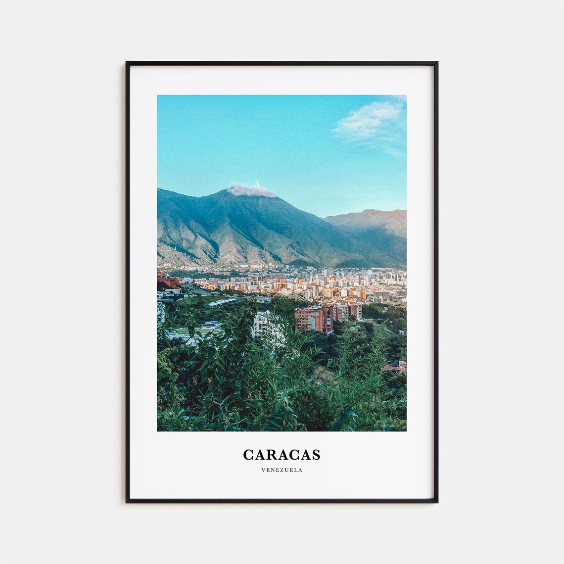 Caracas Travel Poster, Venezuela City Map Art