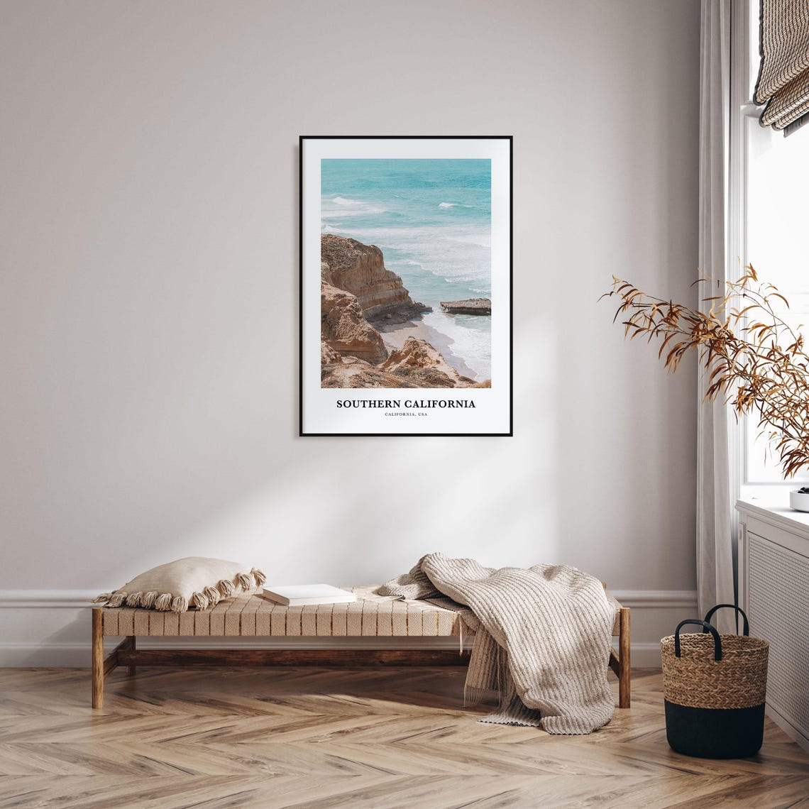 Southern California Coastal Cliffs Turquoise Ocean Photography Poster - Image 3