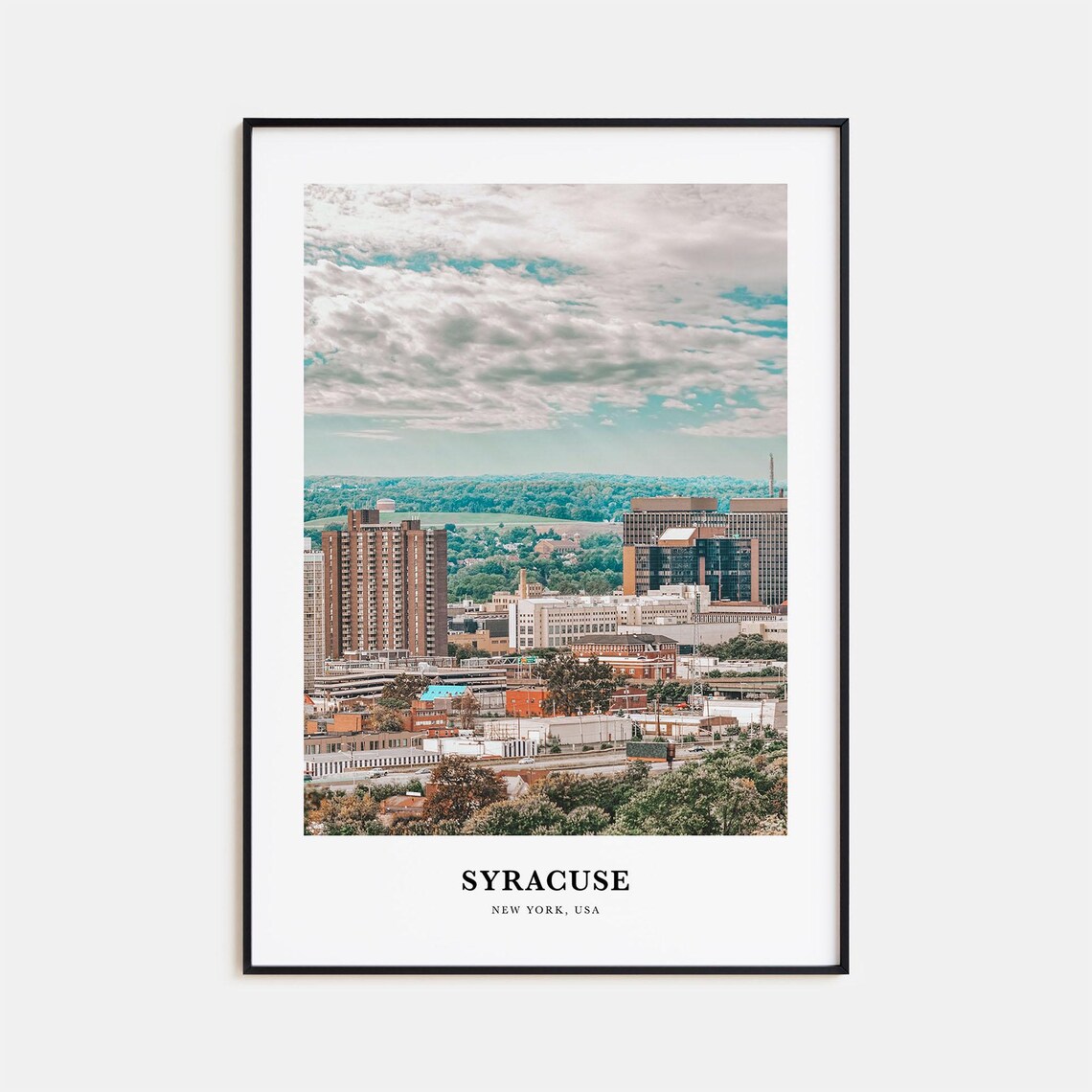 Syracuse New York City Skyline Panorama Travel Photography Poster