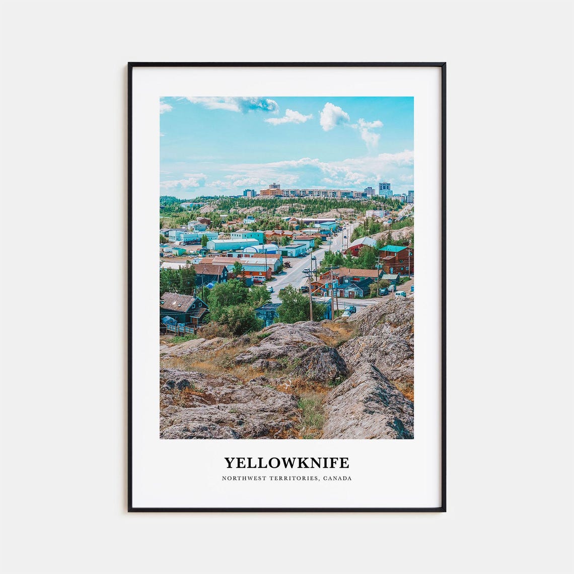 Yellowknife Canada Northern Frontier Town Summer Aerial Photo Poster