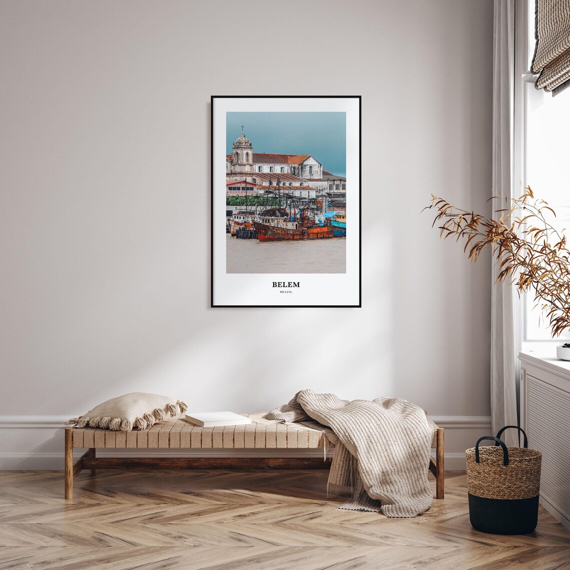 Belem Brazil Colonial Church Harbor Fishing Boats Travel Poster - Image 3