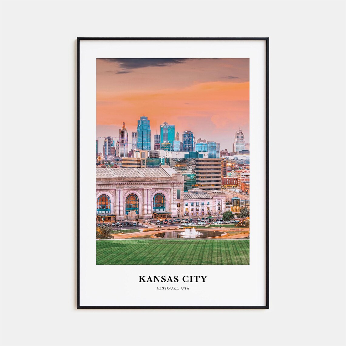 Kansas City Travel Poster, Missouri Wall Art Print