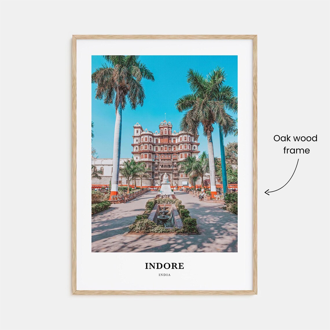 Indore India Historic Palace Palm Gardens Blue Sky Travel Photo Poster - Image 3