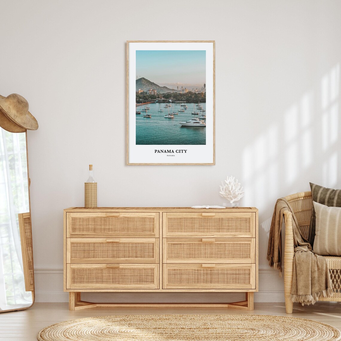 Panama City Marina Sailboats And Skyline At Golden Hour Travel Poster - Image 2