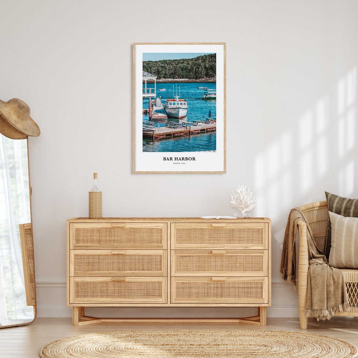 Bar Harbor Maine Harbor Boats Photography Travel Poster Coastal - Image 2