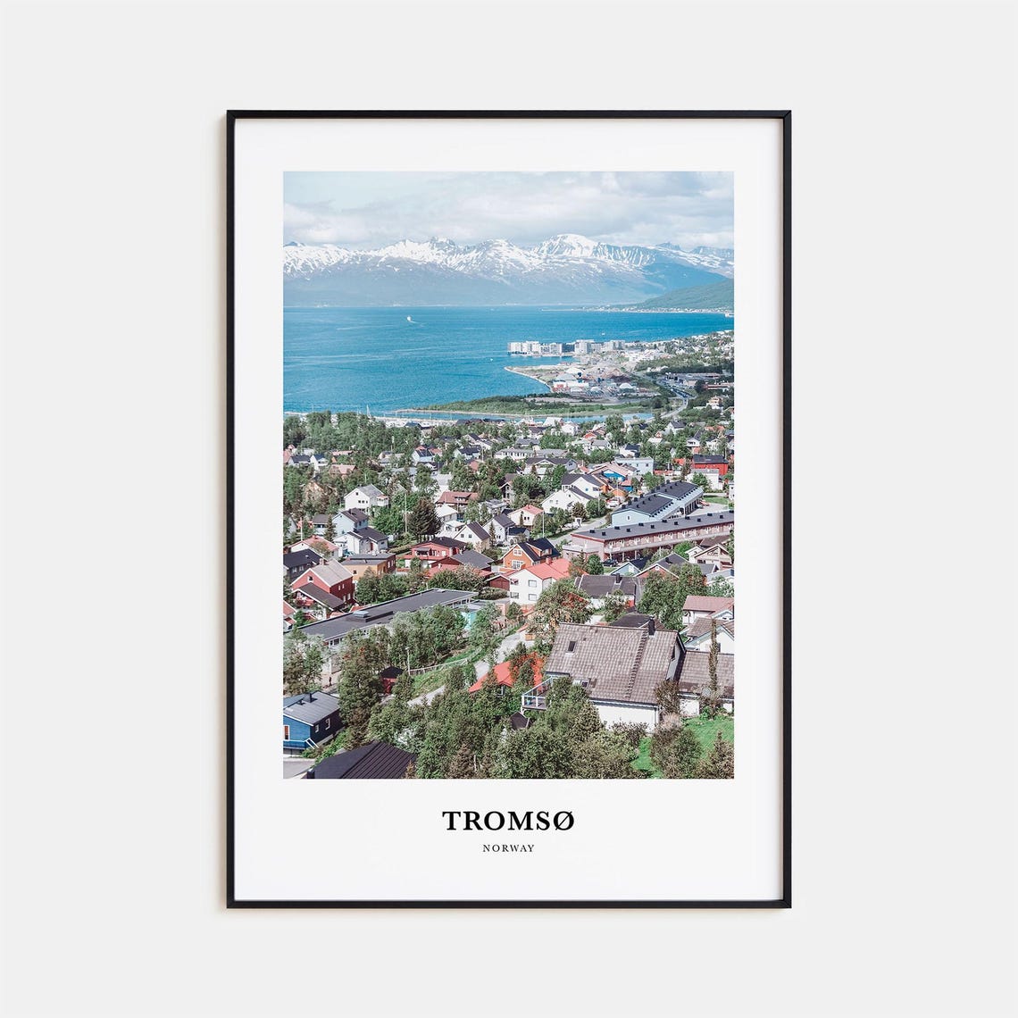 Tromso Arctic Fjord Town Snowy Peaks Norway Winter Travel Poster