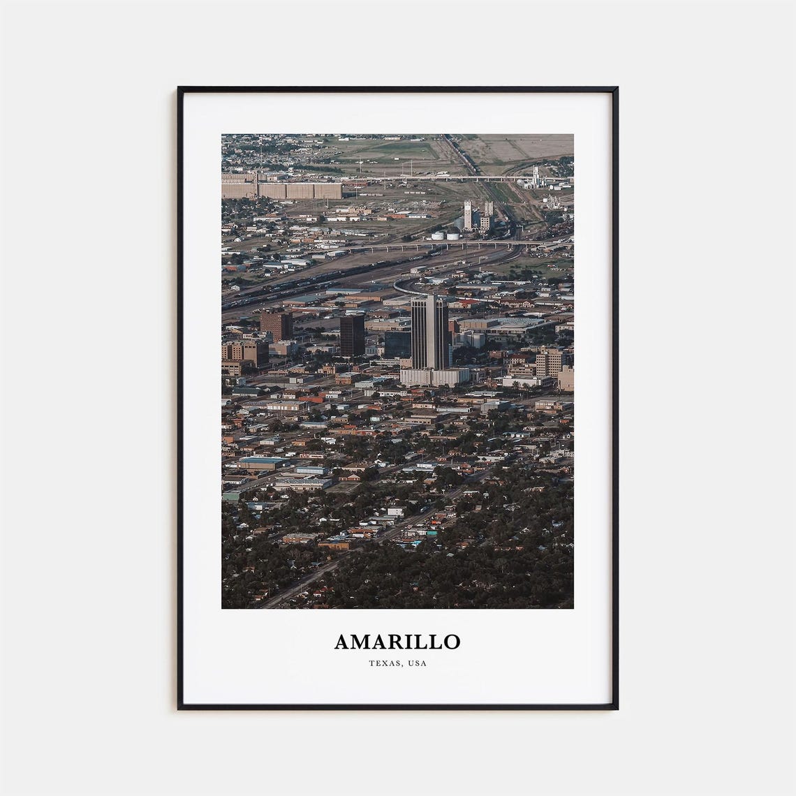 Amarillo Texas Downtown Aerial Cityscape Skyline Photography Poster