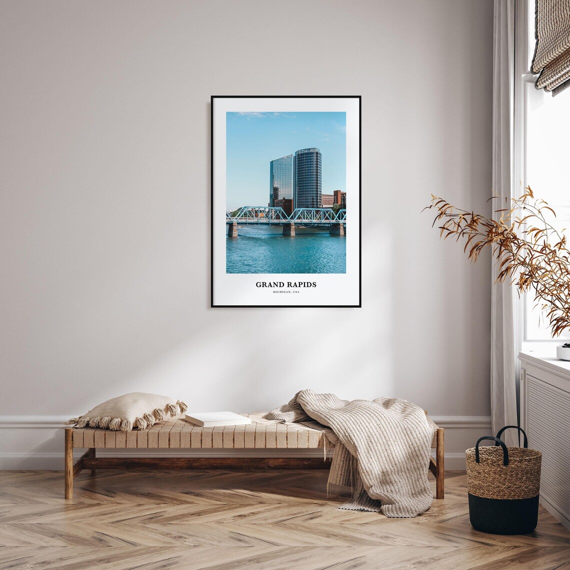 Grand Rapids Travel Poster, Michigan Map Art Print - Image 3