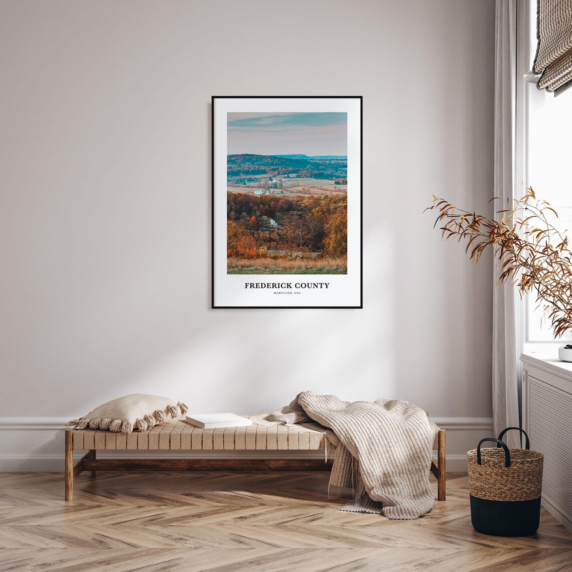 Frederick County Maryland Travel Map Art Print - Image 3