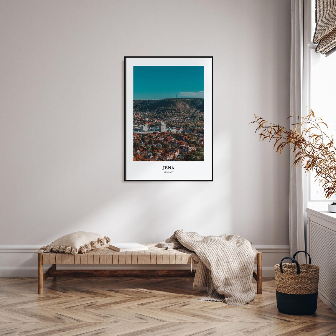 Jena Germany Red Rooftop Old Town Valley Hills Travel Poster - Image 3