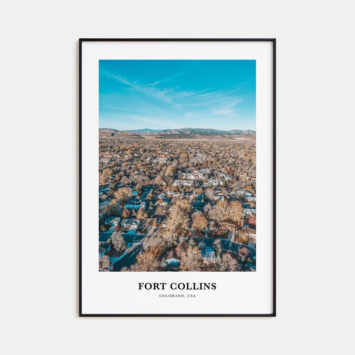 Fort Collins Print Fort Collins Photo Poster Fort Collins Travel Wall Art Fort Collins Map Print Fort Collins Photography Colorado Usa