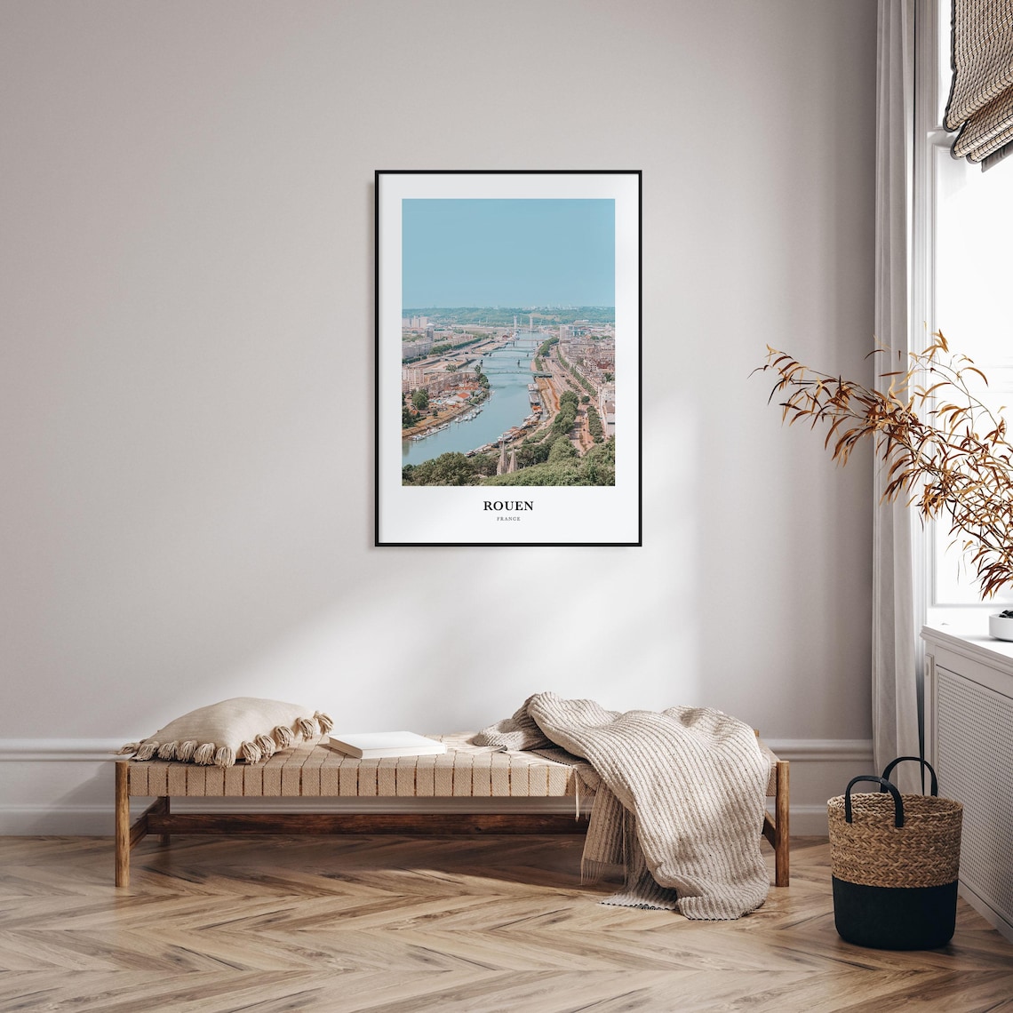 Rouen France Seine River Bridges Aerial City View Travel Photo Poster - Image 3