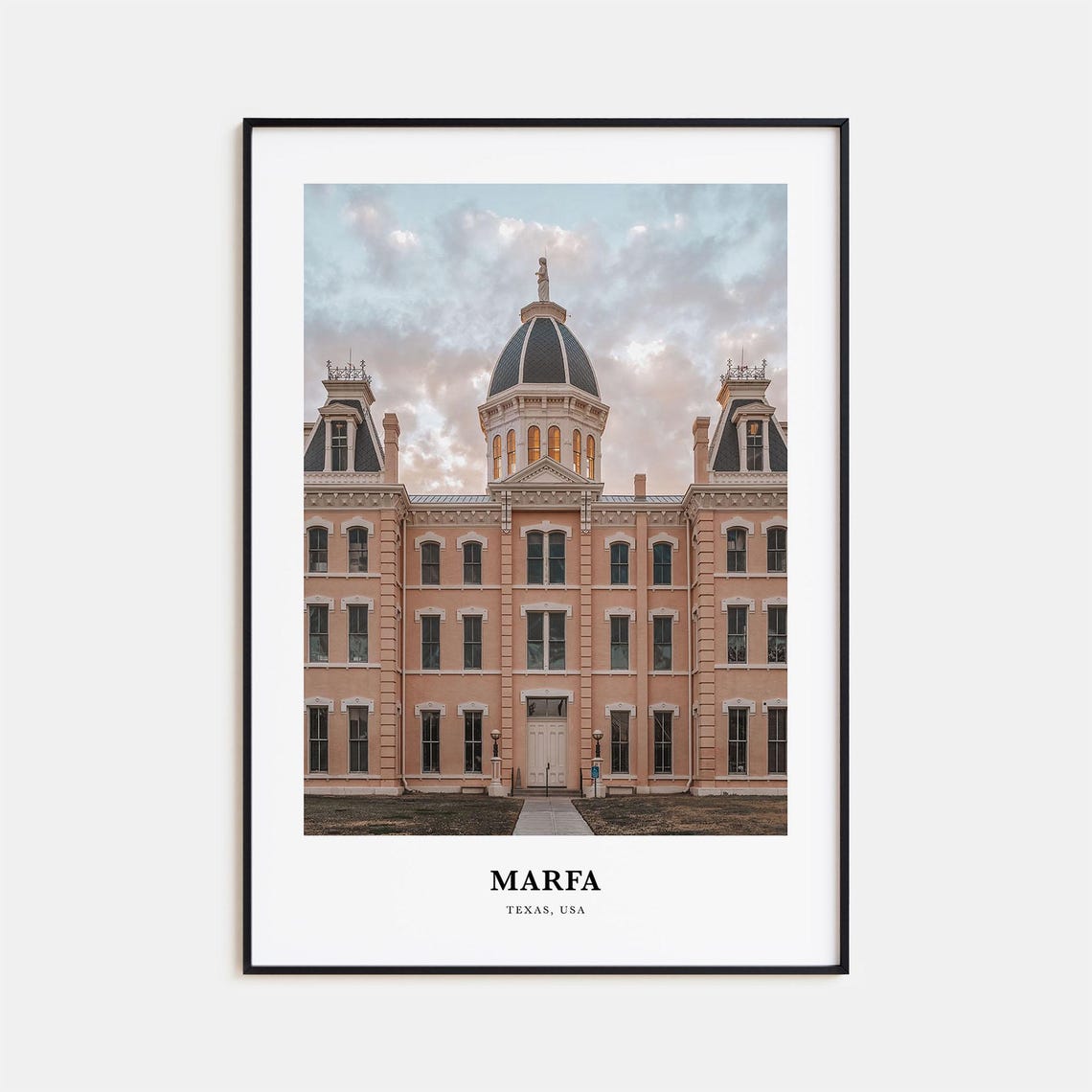 Marfa Texas Historic Courthouse Pink Dome Landmark Photo Poster