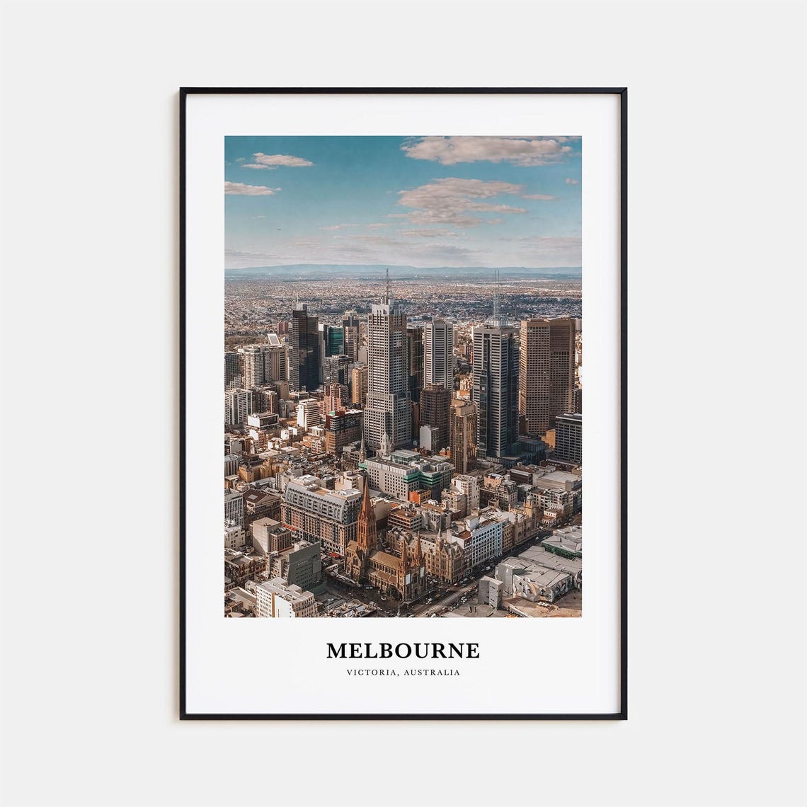 Melbourne Victoria Australia City Skyline Aerial View Poster