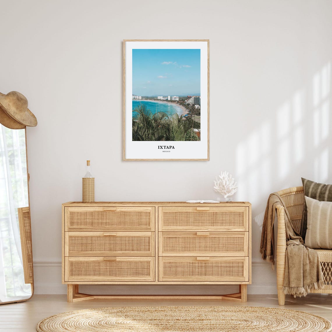 Ixtapa Mexico Resort Bay Palm Trees Beach Travel Photo Poster - Image 2