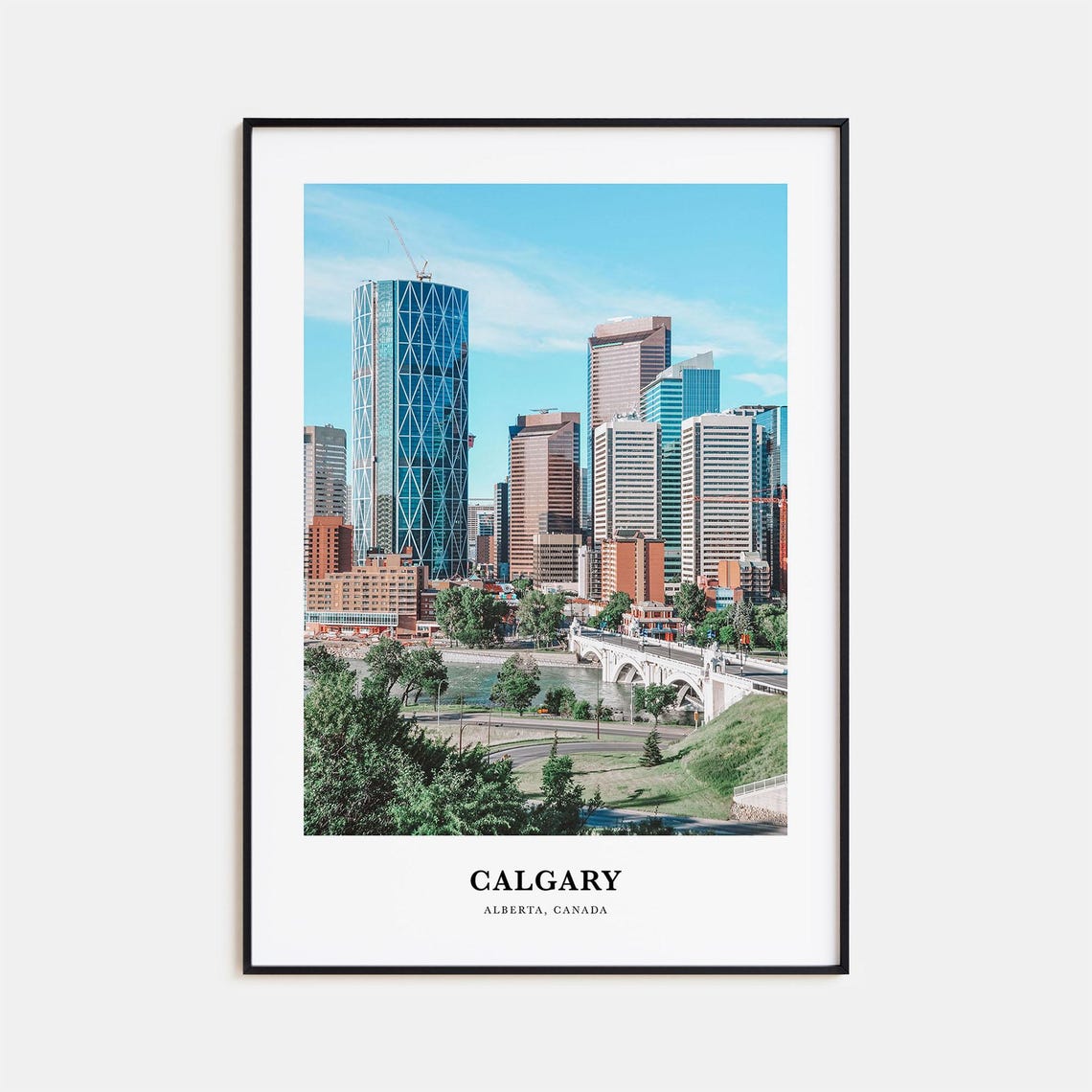 Calgary Alberta Downtown Skyline The Bow Tower River Travel Poster