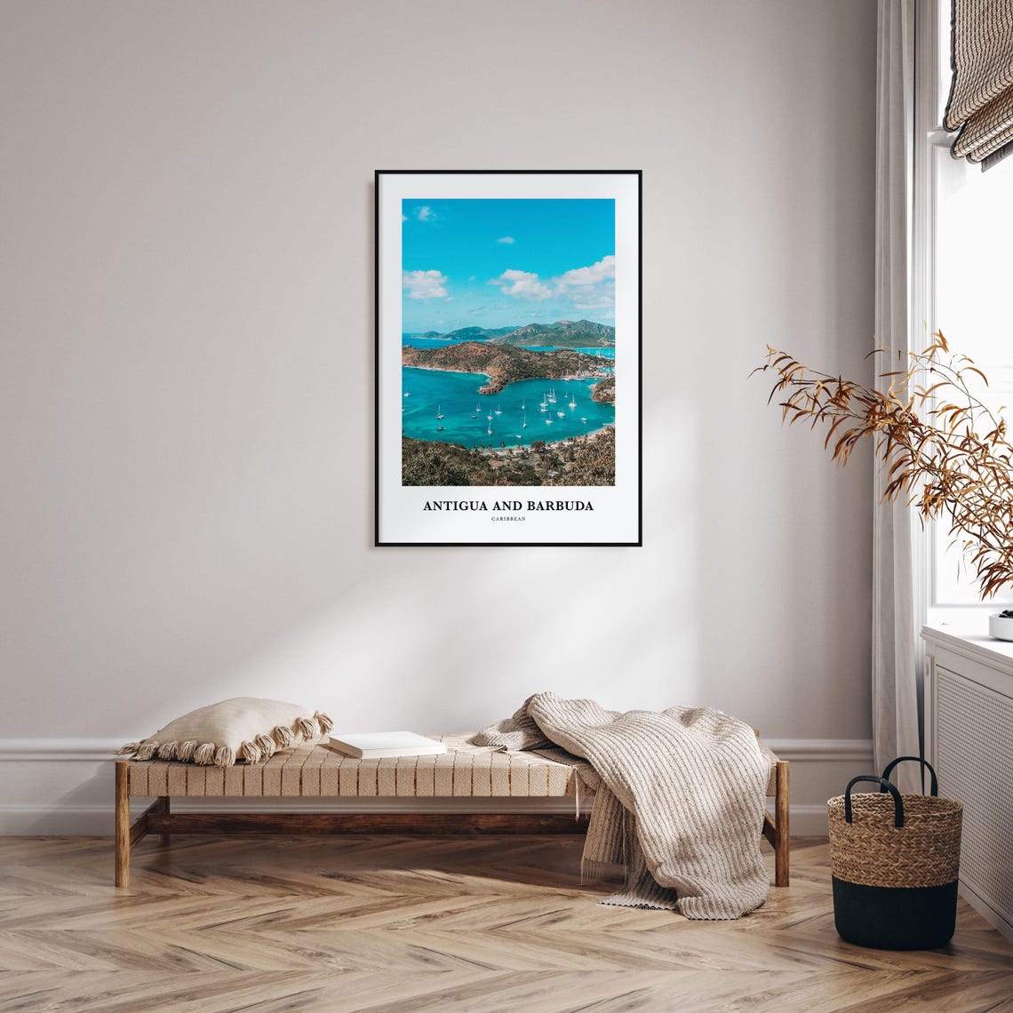 Antigua And Barbuda Caribbean Sailboat Bay Aerial Photo Poster - Image 4