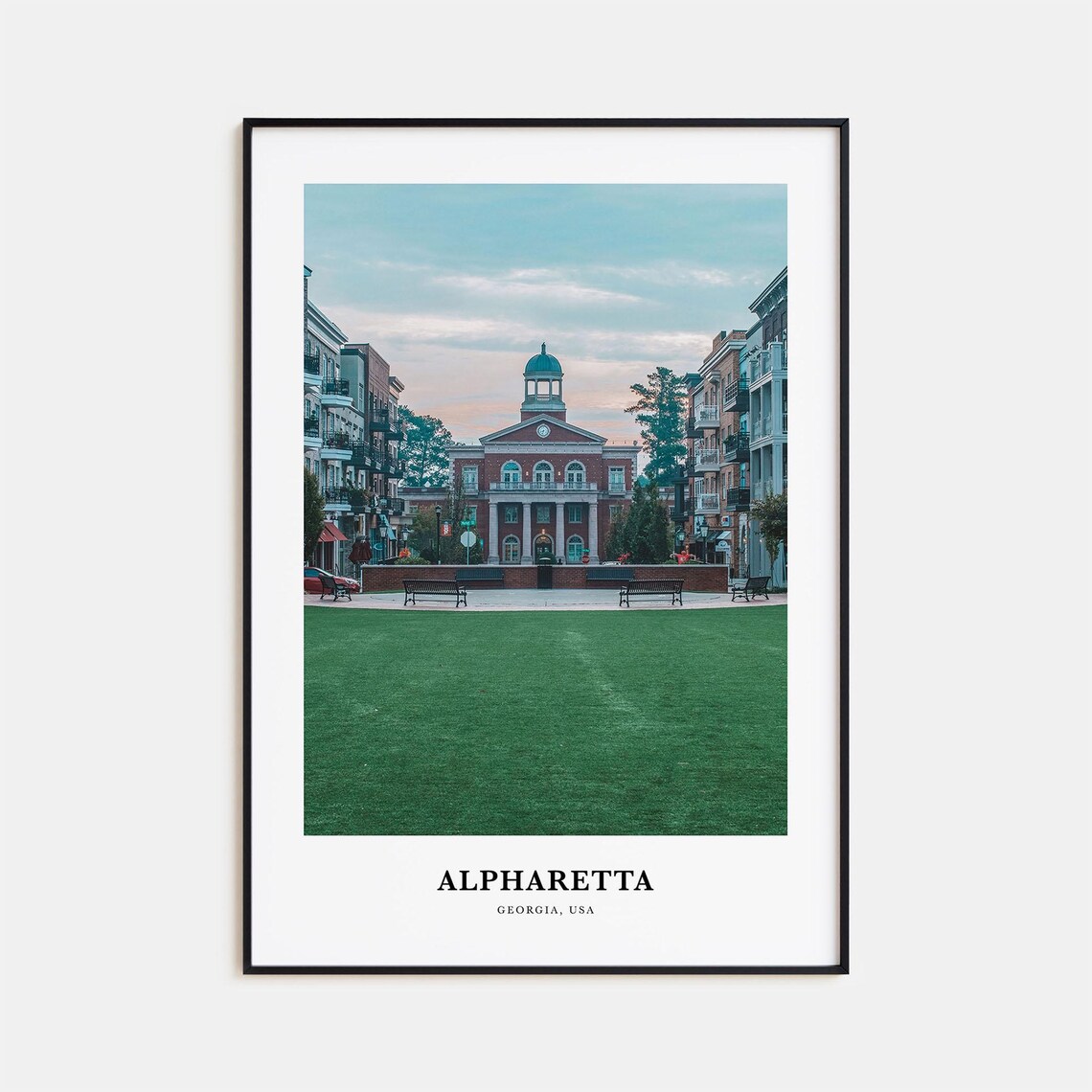 Alpharetta Georgia City Hall Square Photography Travel Poster USA