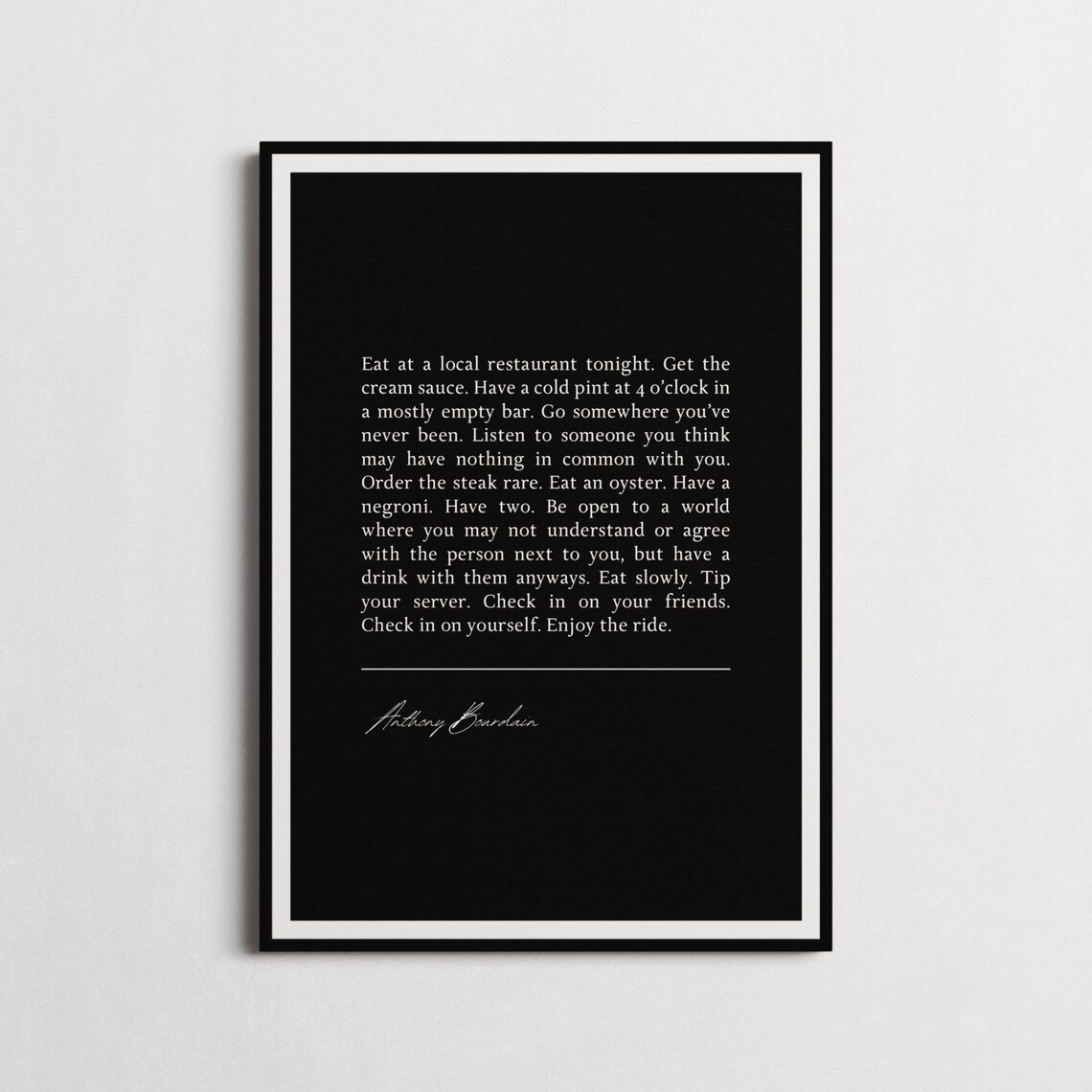 Anthony Bourdain Local Restaurant Tonight Botanical Kitchen Quote Poster - Image 3