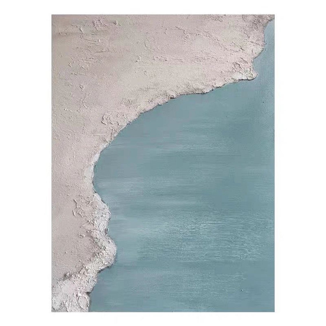 Aerial Blue Coastline White Shore Abstract Coastal Art Poster - Image 3