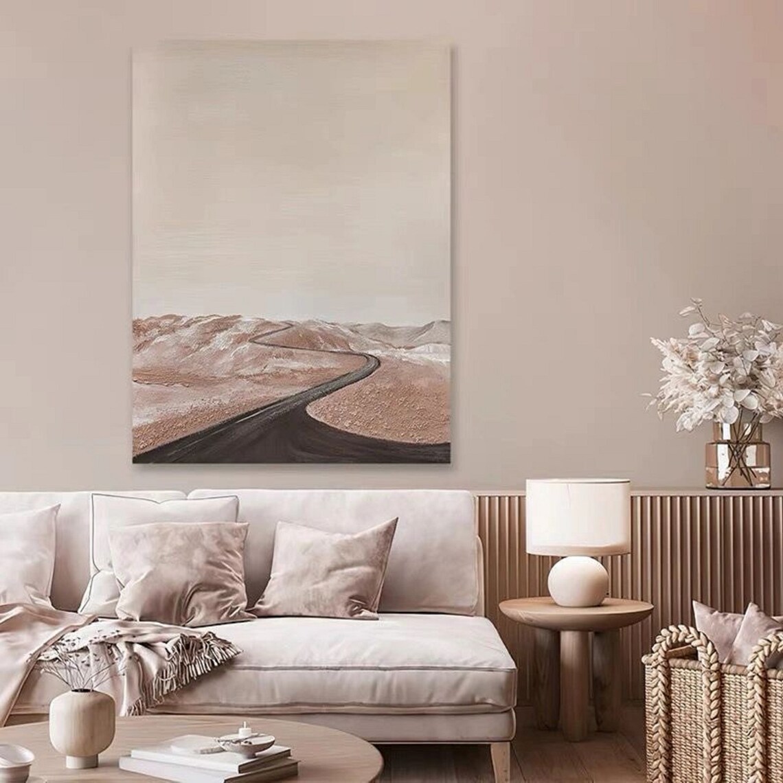 Desert Road Through Brown Mountains Minimalist Travel Poster - Image 5