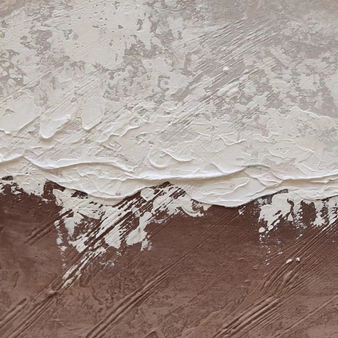 Beige And White Abstract Painting Beige And White Wall Art Painting On Acrylic Painting Beige White Wall Paintings Textured Painting - Image 4