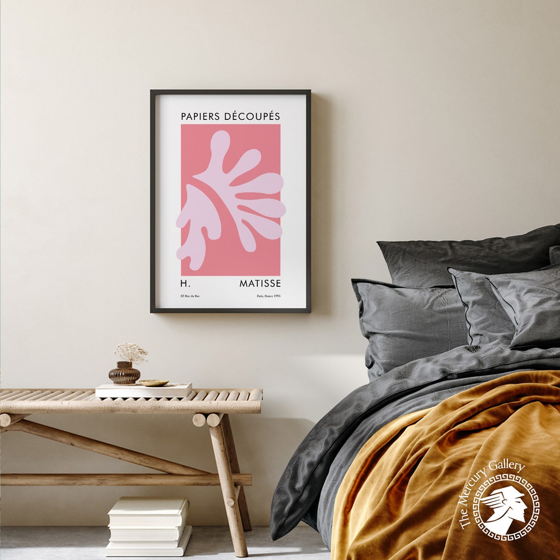 Matisse Pink Leaf Poster Matisse Exhibition Poster Above Bed Matisse Abstract Wall Decor - Image 3