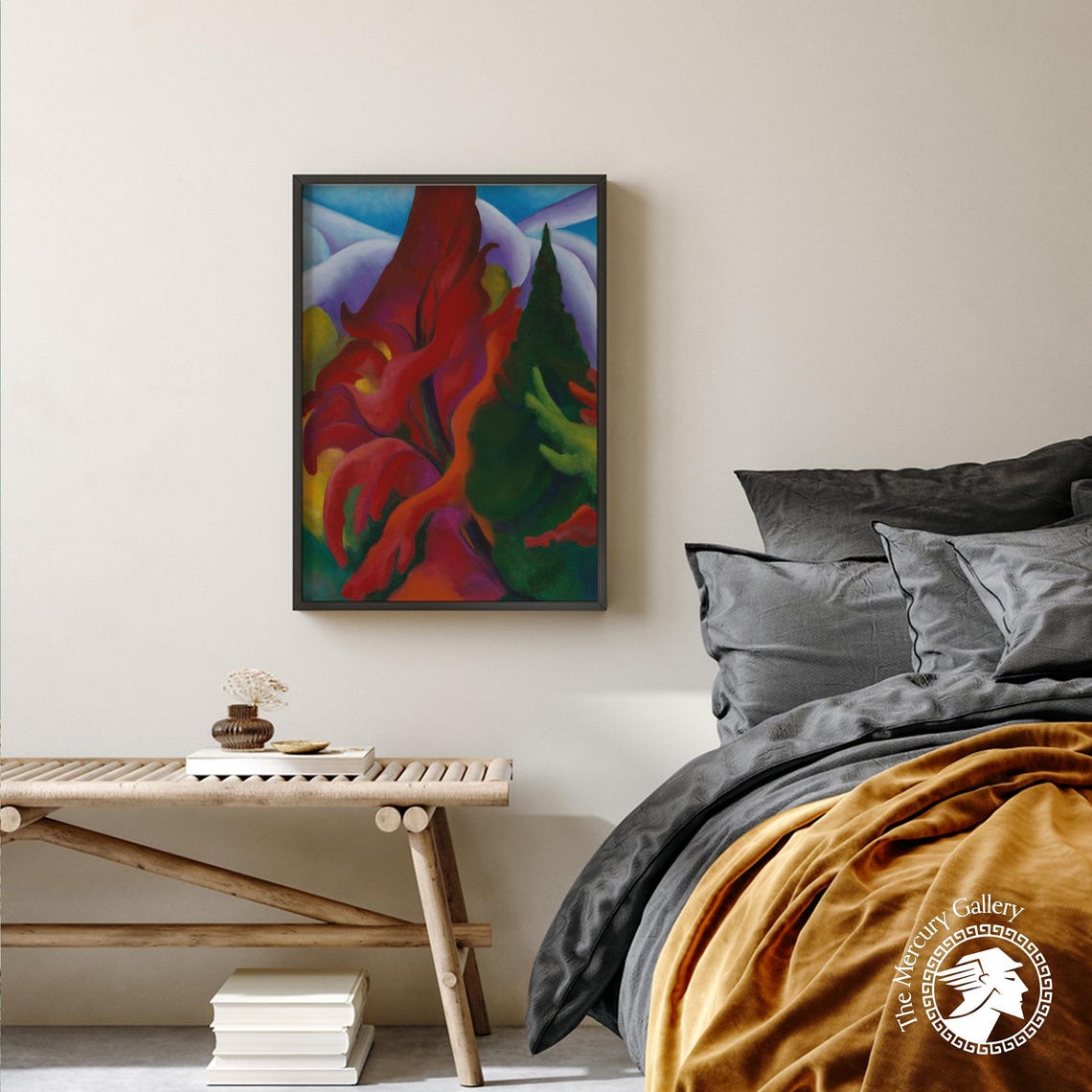 Georgia O'Keeffe Autumn Red Maple Tree Abstract Landscape Art Print - Image 4