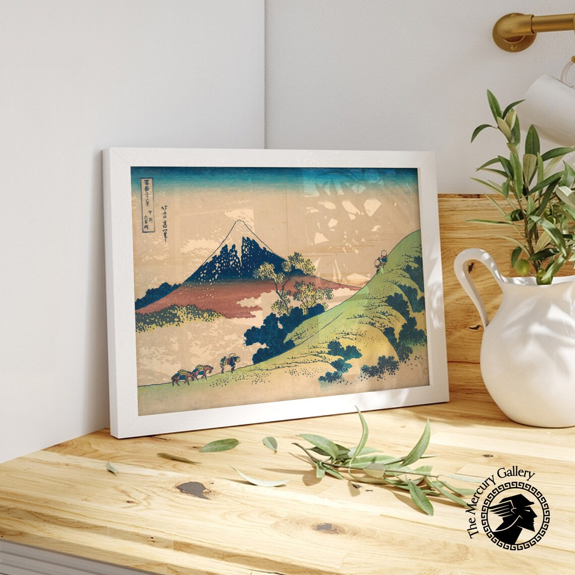 Hokusai Mount Fuji Inume Pass Travelers Mountain Path Woodblock Poster - Image 3