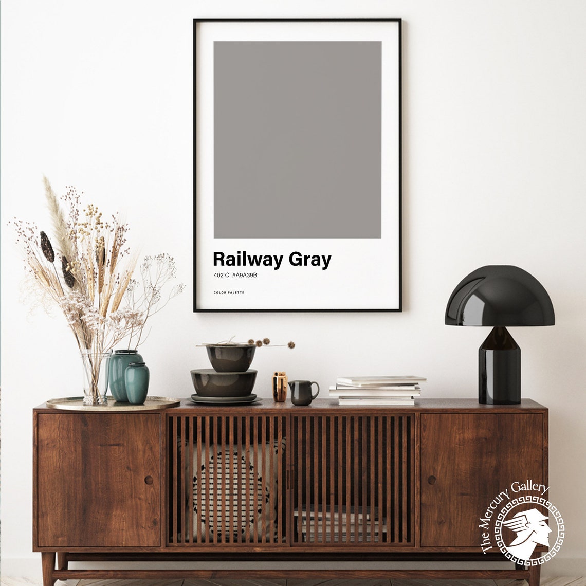 Railway Gray Color Poster Print Great Color Scheme Minimalistic Design Trending Colour Print Complementary Wall Poster - Image 6