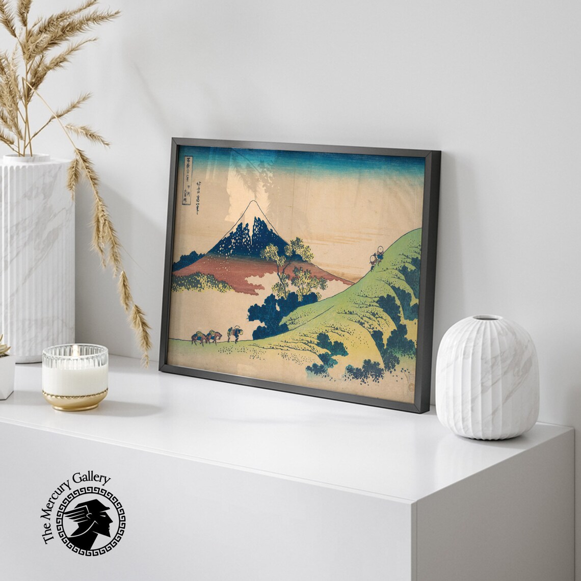 Hokusai Mount Fuji Inume Pass Travelers Mountain Path Woodblock Poster - Image 6