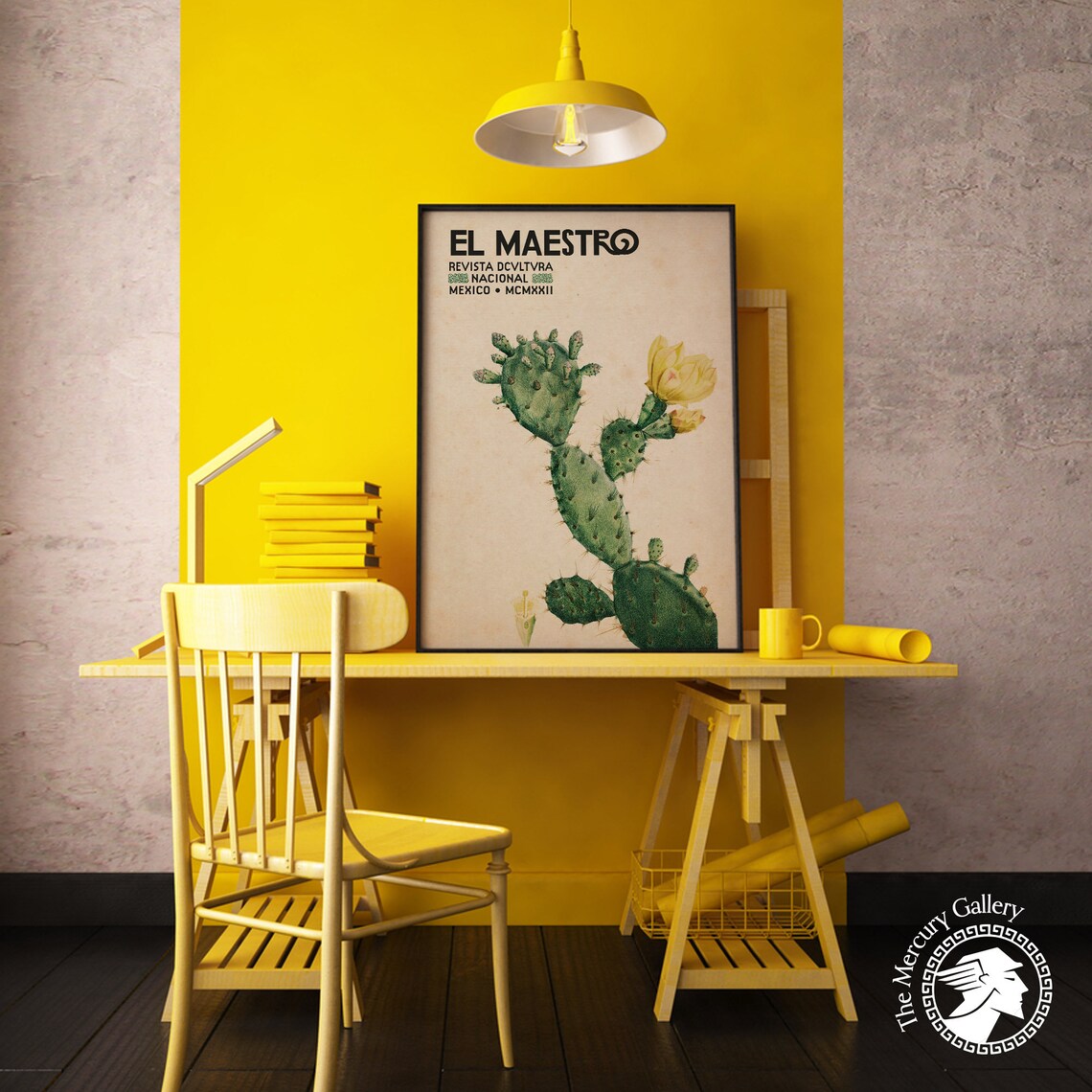 Vintage Mexican Cactus Exhibition Poster Art Print - Image 5