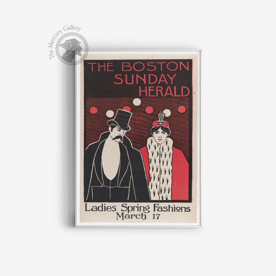 Boston Sunday Herald Art Deco Vintage Advertising Print - Image 3