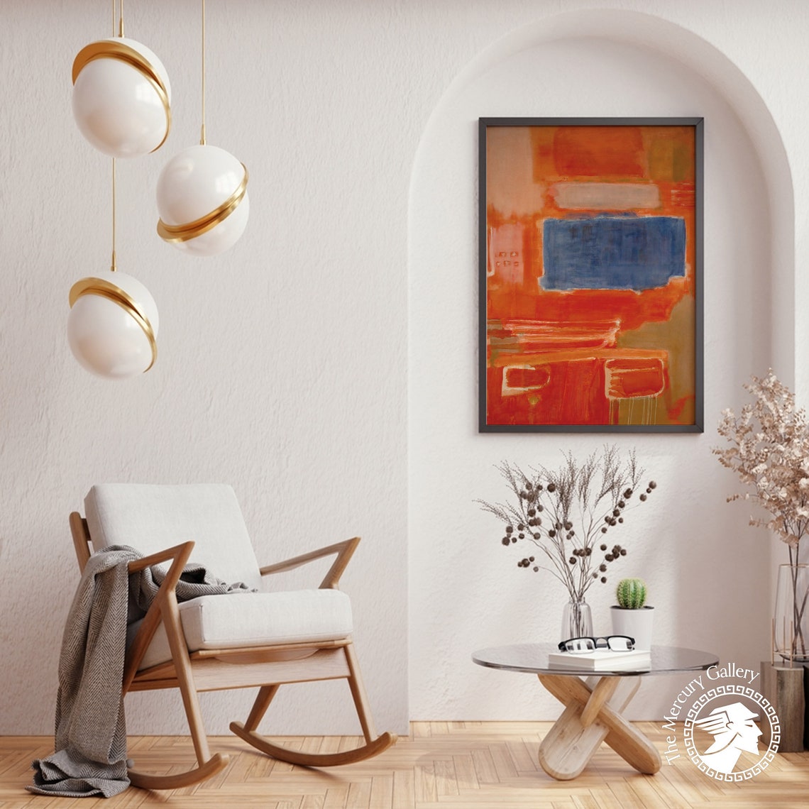 Mark Rothko Blue Rectangle On Red Abstract Expressionist Art Poster - Image 6