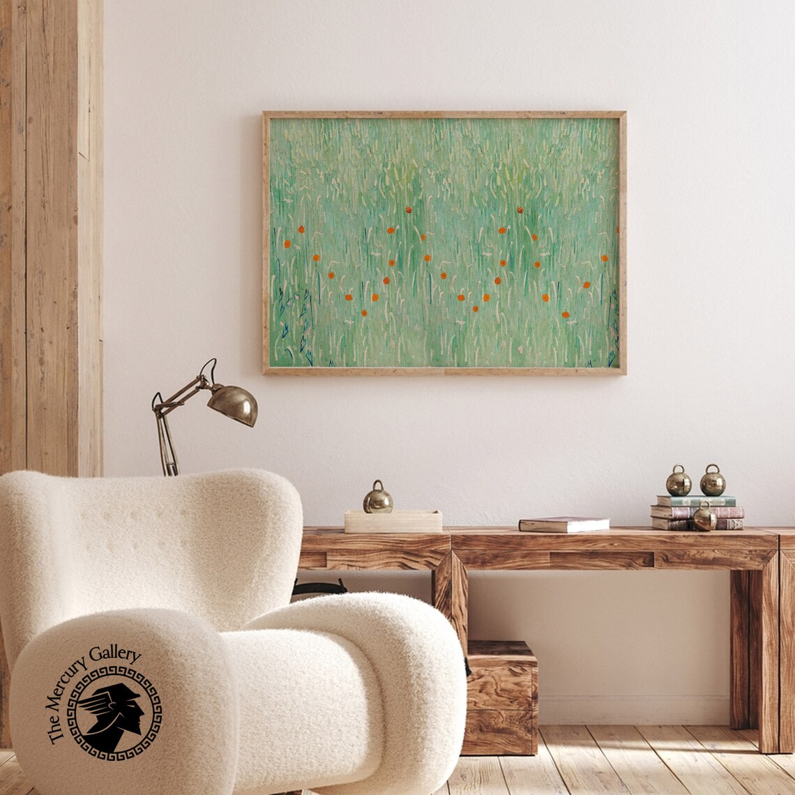 Vincent Van Gogh Green Poppy Field Meadow Impressionist Art Print - Image 3