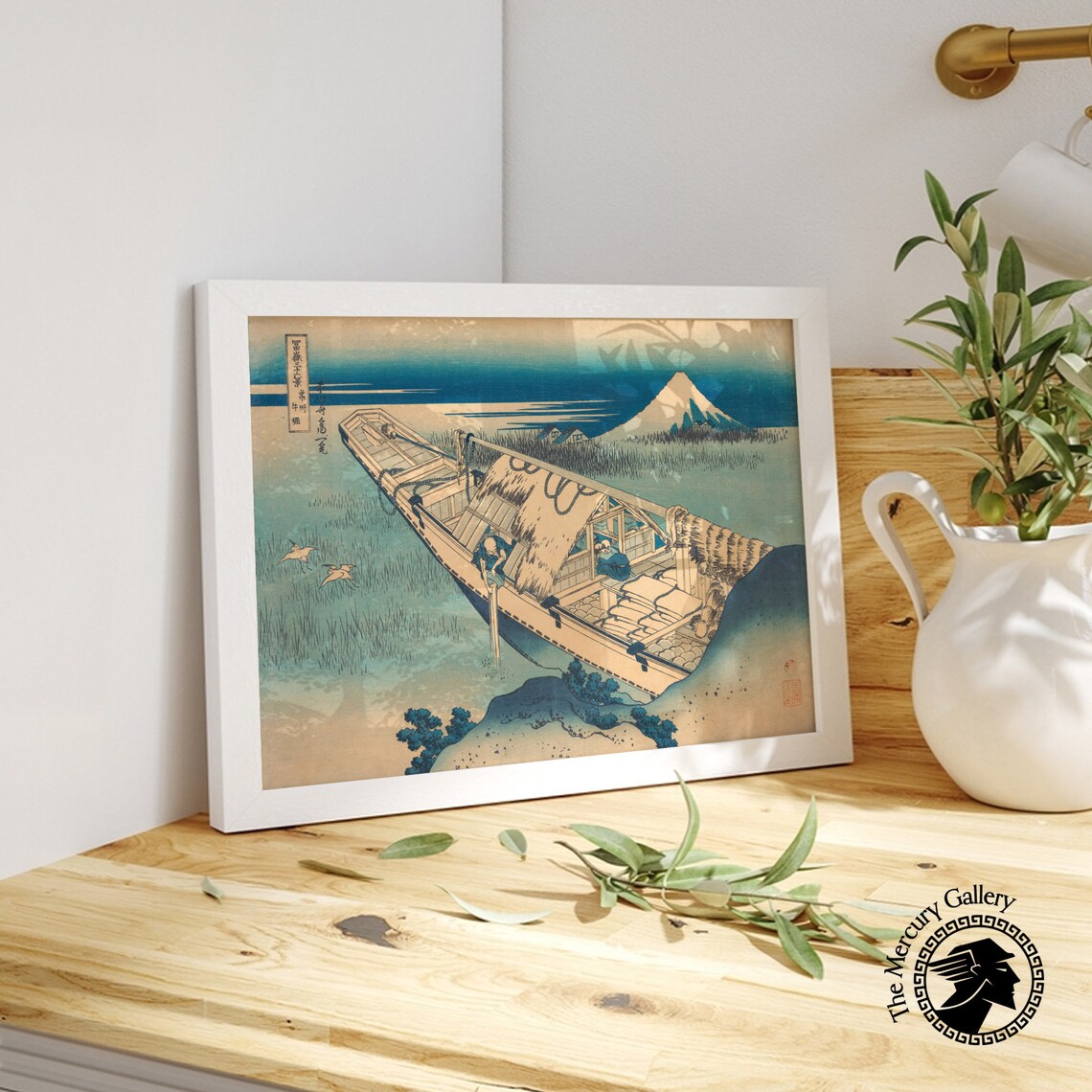 Hokusai Umezawa Marsh Ferry Boat Mount Fuji at Dawn Ukiyo E Art Poster - Image 5