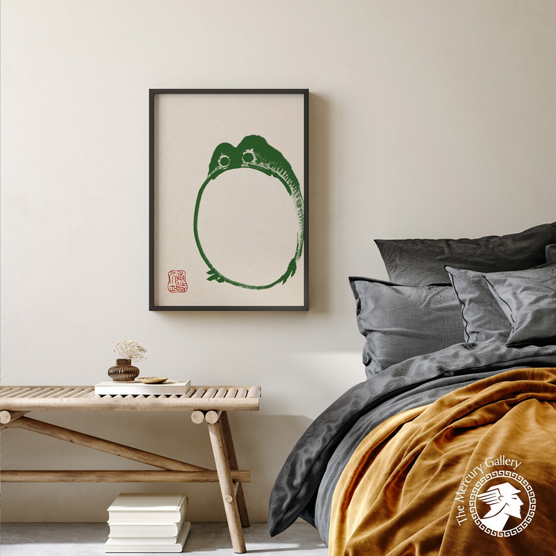 Vintage Frog Painting Matsumo Hoji Art Print Vintage Green Frog Funny Animal Print Japanese Woodblock Reproduction - Image 2