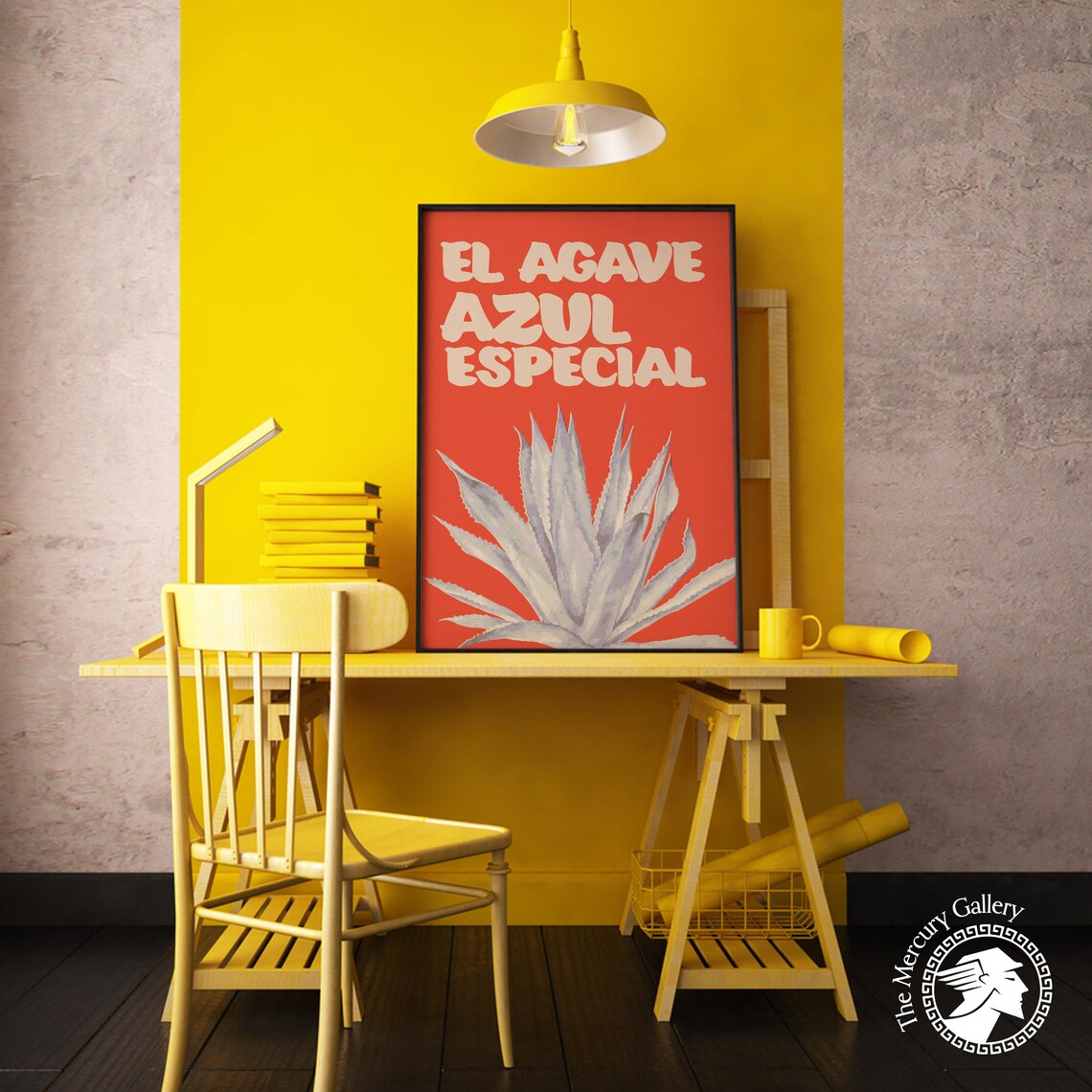 Retro Agave Print, Vintage Mexican Floral Decor - Image 5
