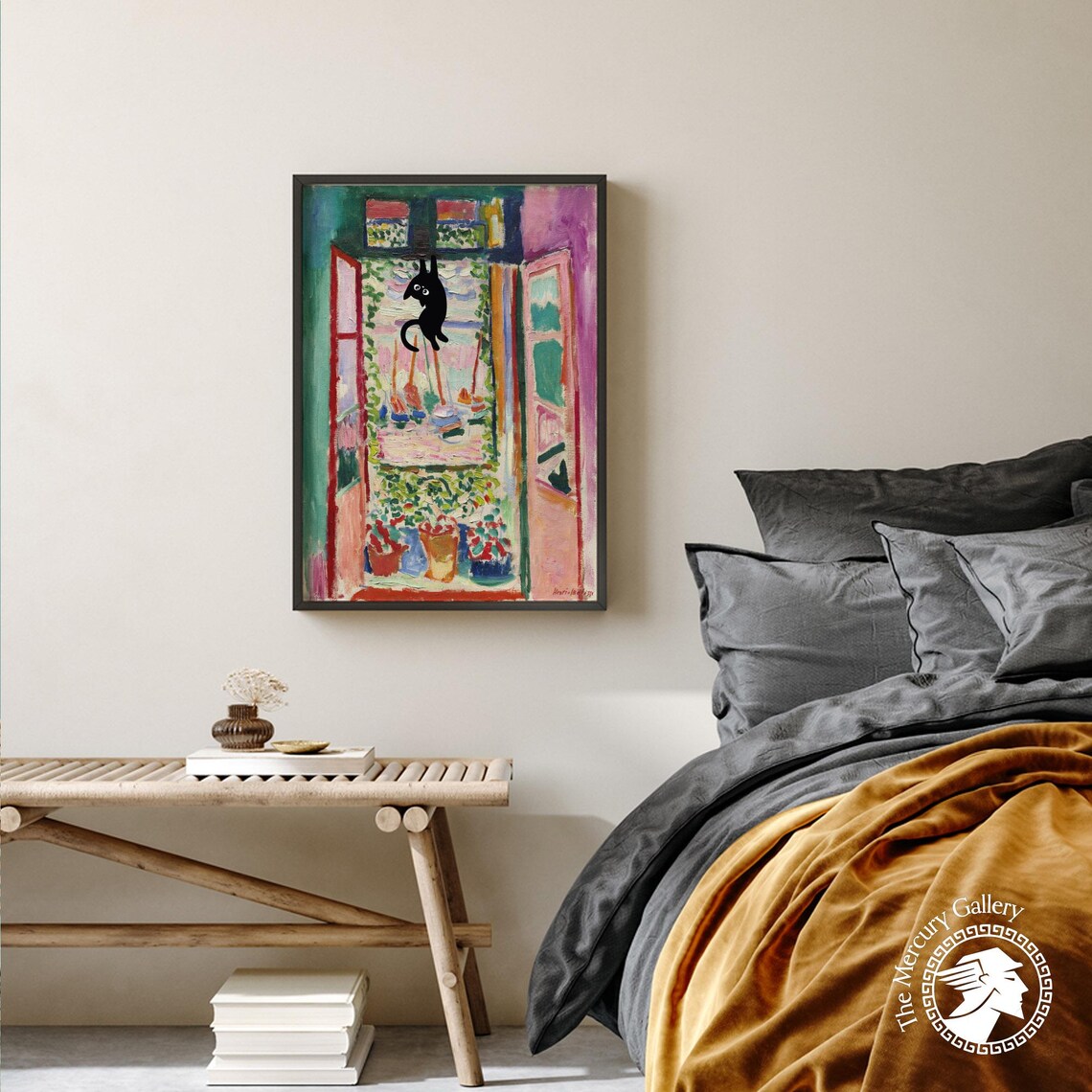 Matisse Hanging Cat Art Print, Floral Poster - Image 3