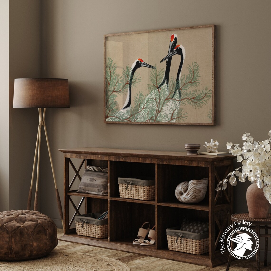 Cranes by Kamisaka Sekka, Japanese Vintage Poster - Image 2
