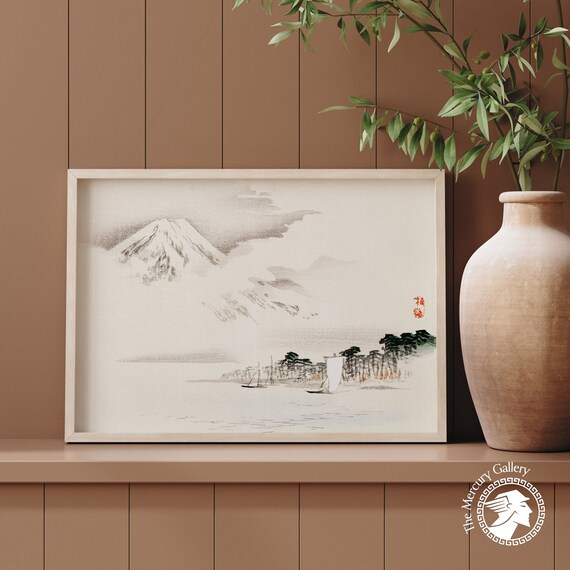 Mount Fuji Vintage Travel Poster, Japanese Art