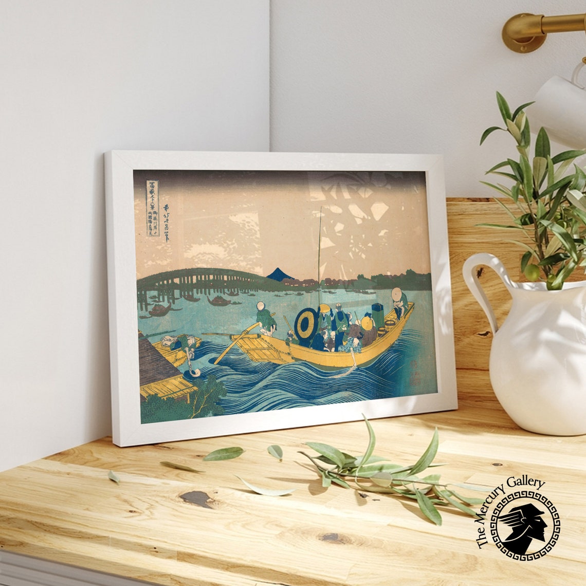Hokusai Sunset Over Ryogoku Bridge River Boats Japanese Art Poster - Image 6