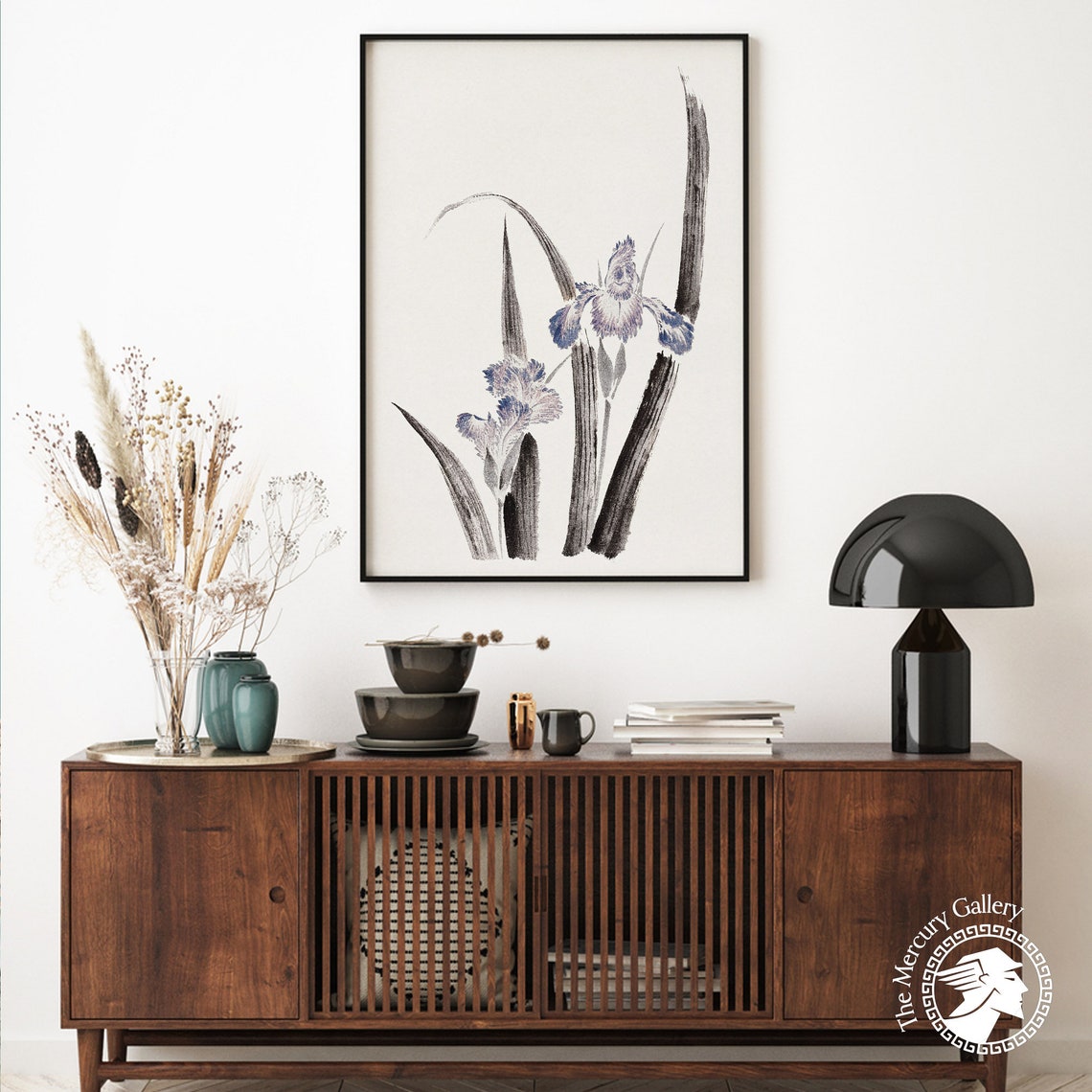 Hokusai Japanese Iris Flower Ink Painting Botanical Wall Art Poster - Image 4